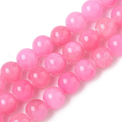 Natural Mashan Jade Round Beads Strands G-D263-6mm-XS34-1