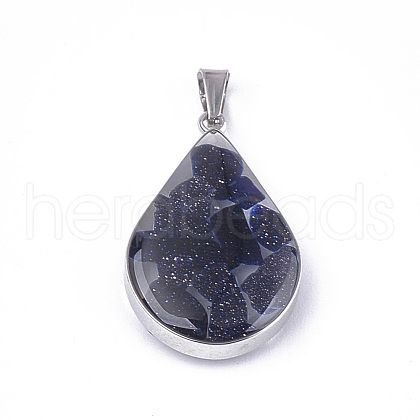 Synthetic Blue Goldstone Pendants STAS-T043-02K-1