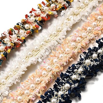 4 Yards 4 Colors Polyester Lace Trim Ribbon for Curtain Sofa Decoration OCOR-XCP0002-67-1