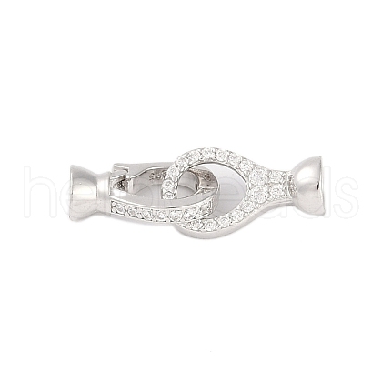 925 Sterling Silver Micro Pave Clear Cubic Zirconia Fold Over Clasps STER-U004-04P-1