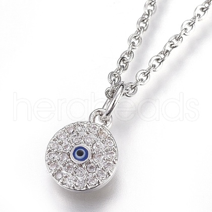 304 Stainless Steel Pendant Necklaces NJEW-O108-15P-1