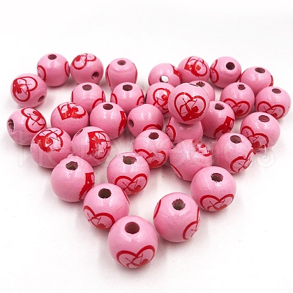 Printed Wood Beads WOOD-CJC0008-01E-1