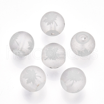 Autumn Theme Electroplate Transparent Glass Beads EGLA-S178-01-01G-1