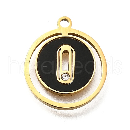 304 Stainless Steel Flat Round Pendants STAS-Q348-01A-G-1