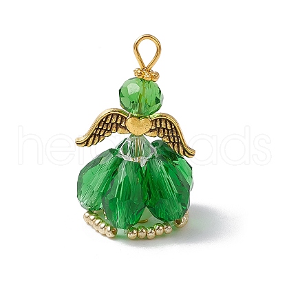 Faceted Glass Pendants PALLOY-MZ00582-09-1
