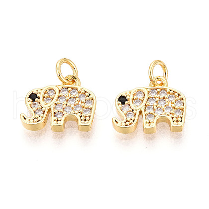 Brass Micro Pave Cubic Zirconia Charms KK-N257-68G-1