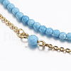 Faceted Synthetic Turquoise Tiered Necklaces NJEW-F212-06C-2