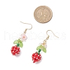 Flower 304 Stainless Steel Glass Seed Beads Dangle Earrings EJEW-MZ00470-01-4