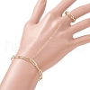 Brass Paperclip Chains Link Finger Ring Bracelets BJEW-JB11810-1