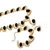 Oval Alloy & Resin Link Bracelets & Stud Earrings & Necklaces & Rings Set FS-WG4A498-01-4