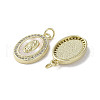 Brass Micro Pave Cubic Zirconia Pendants KK-G485-19A-G-2