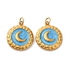 304 Stainless Steel Enamel Pendants STAS-U061-34G-B02-1