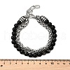 Natural Silver Leaf Jasper Round Beads Multi-strand Bracelets BJEW-D330-02P-07-5