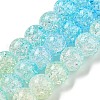 Spray Painted Crackle Glass Beads Strands DGLA-C002-6mm-05-3