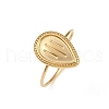 Teardrop 304 Stainless Steel Cuff Ring Components STAS-A191-05G-1