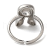 Initials Brass Open Cuff Ring for Women RJEW-N046-02R-P-3