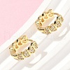 Heart Brass Micro Pave Clear Cubic Zirconia Hoop Earrings EJEW-Z102-25G-3