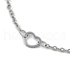 Anti-Tarnish 304 Stainless Steel Heart Link Chains Anklets AJEW-A057-09B-P-2