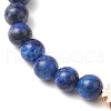 Shell Pearl Bead & Dyed Natural Lapis Lazuli & Carnelian Round Beaded Bracelets for Women BJEW-JB11937-03-3