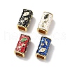 Brass Micro Pave Clear Cubic Zirconia European Beads KK-Z114-15G-A-1