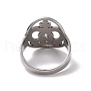 201 Stainless Steel Cross Crown Finger Ring RJEW-J051-48P-3