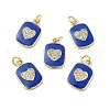 Real 18K Gold Plated Brass Micro Pave Clear Cubic Zirconia Pendants KK-E068-VB446-1-3