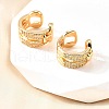 Brass Micro Pave Clear Cubic Zirconia Cuff Earrings EJEW-F370-03G-1