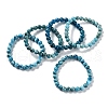 Natural Apatite Round Round Beaded Stretch Bracelets BJEW-G697-01A-7