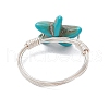 Synthetic Turquoise Finger Rings RJEW-JR00878-03-4