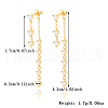 S925 Sterling Silver Clear Cubic Zirconia Tassel Stud Earrings FD9909-1-2