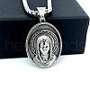 Ancient Greek Stainless Steel Religion Embossed Saint Pendant Punk Hip-hop Necklaces HV5728-1-1