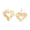 Left and Right Brass Stud Earrings EJEW-B058-02G-1
