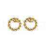 Ion Plating(IP) 304 Stainless Steel Twist Rope Ring Stud Earrings for Woman EJEW-N097-006LG-1