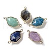 Natural Mixed Gemstone Connector Charms G-C087-02G-B-1