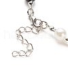 Alloy Yin Yang Charm Necklace with Plastic Imitation Pearl Beaded for Women NJEW-JN03914-5