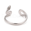 Non-Tarnish 304 Stainless Steel Snake Wrap Open Cuff Ring for Women RJEW-C025-18P-2