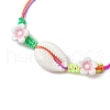 Natural Mixed Cowrie Shell Beads Braided Bead Bracelets BJEW-JB11786-4