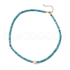 3Pcs 3 Styles Round Shell Pearl & Dyed Natural Magnesite & Pink Aventurine & Chinese Southern Jade Heishi Beaded Necklaces NJEW-JN05300-6