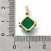 Natural Green Onyx Agate(Dyed & Heated) Faceted Rhombus Pendants KK-F899-03E-G-3