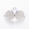 Brass Micro Pave Cubic Zirconia Stud Earring Findings ZIRC-E132-13A-P-1