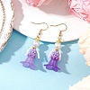 Human Handmade Glass Seed Beads Dangle Earrings EJEW-MZ00446-02-1