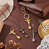 12Pcs 3 Colors Alloy Coffee Tea Spoon & Bee Pendants PALLOY-GA00013-5