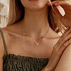 Stainless Steel Initial Pendant Box Chain Necklaces for Women FS-WG8229D-13-2