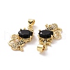 Brass Micro Pave Cubic Zirconia Pendants ZIRC-F134-20G-02-3