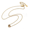 304 Stainless Steel Crystal Rhinestone Pendant Cable Chain Necklaces for Women NJEW-C062-01G-G-4