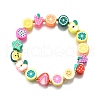 Handmade Polymer Clay Fruit Theme Beaded Stretch Bracelets for Women BJEW-TA00654-2