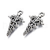 Tibetan Style Alloy Caduceus Medical Symbol Charms TIBEP-N008-138-2