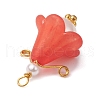 Golden Copper Wired Acrylic Pendants PALLOY-JF03039-5