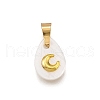 3Pcs 3 Styles Natural Freshwater Shell Geometric Charms PALLOY-JF03514-03-2