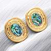 304 Stainless Steel Natural Paua Shell Stud Earrings EJEW-Z103-07G-1